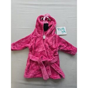 HB Baby Girls Pink Flamingo Hooded Fleece Bathrobe 0-9M Style 57223